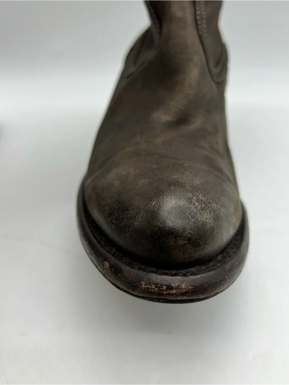 Frye Lillian Western Ankle Boots Size 9B Gray Brown Leather Western Booties